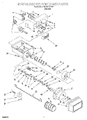 MOTOR AND ICE CONTAINER Diagram and Parts List for 4YED25PQFN00  Whirlpool Refrigerator