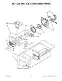 MOTOR AND ICE CONTAINER PARTS Diagram and Parts List for GZ25FSRXYY4  Whirlpool Refrigerator
