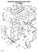 CONTROLS AND REAR PANEL PARTS Diagram and Parts List for GSW9650LW0  Whirlpool Washer