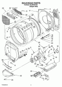 BULKHEAD PARTS, OPTIONAL PARTS (NOT INCLUDED) Diagram and Parts List for 3XLER5437KQ5  Whirlpool Dryer