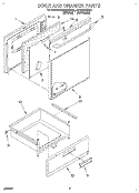 DOOR AND DRAWER Diagram and Parts List for RF360BXDN0  Whirlpool Range