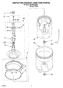 AGITATOR, BASKET AND TUB PARTS Diagram and Parts List for 7MLSR8534MQ0  Whirlpool Washer