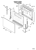 DOOR PARTS, MISCELLANEOUS PARTS Diagram and Parts List for SF303PEPQ0  Whirlpool Range