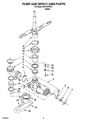 PUMP AND SPRAY ARM PARTS Diagram and Parts List for DU840SWPU2  Whirlpool Dishwasher