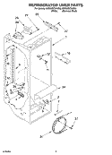 REFRIGERATOR LINER Diagram and Parts List for 6GD25DCXHS03  Whirlpool Refrigerator
