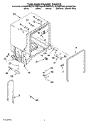 TUB AND FRAME PARTS Diagram and Parts List for DU1055XTST3  Whirlpool Dishwasher