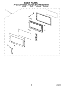DOOR PARTS Diagram and Parts List for MH2175SXB0  Whirlpool Microwave