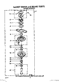 BASKET DRIVE AND BRAKE Diagram and Parts List for LA5300XKW0  Whirlpool Washer
