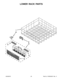 LOWER RACK PARTS Diagram and Parts List for 7WDT790SAYM2  Whirlpool Dishwasher