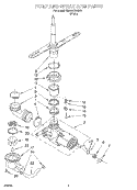 PUMP AND SPRAY ARM Diagram and Parts List for DU400CWGW0  Whirlpool Dishwasher