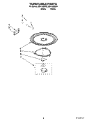 TURNTABLE PARTS Diagram and Parts List for MH1160XSB1  Whirlpool Microwave