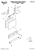 DOOR AND PANEL PARTS Diagram and Parts List for DU1148XTPB3  Whirlpool Dishwasher