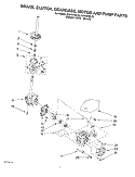 BRAKE, CLUTCH, GEARCASE, MOTOR AND PUMP Diagram and Parts List for KAWS700LQ0  KitchenAid Washer