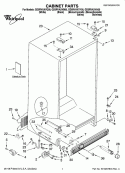 CABINET PARTS Diagram and Parts List for GD5RVAXVB00  Whirlpool Refrigerator