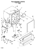 TUB ASSEMBLY PARTS Diagram and Parts List for IMU38760  Inglis Dishwasher