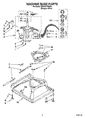 MACHINE BASE PARTS Diagram and Parts List for 7MRAX5103MQ1  Roper Washer