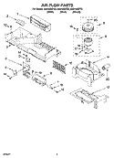 AIR FLOW PARTS Diagram and Parts List for MH2155XPB2  Whirlpool Microwave