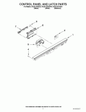 CONTROL PANEL AND LATCH PARTS Diagram and Parts List for KUDC10FXSS4  KitchenAid Dishwasher