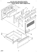 DOOR AND DRAWER Diagram and Parts List for RF376PXYN4  Whirlpool Range