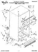 CABINET Diagram and Parts List for 8ET18DKXBW00  Whirlpool Refrigerator