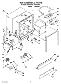 TUB ASSEMBLY PARTS Diagram and Parts List for IUD6000RQ3  Whirlpool Dishwasher
