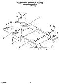 COOKTOP BURNER PARTS Diagram and Parts List for YKGRC608LS0  KitchenAid Range