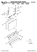 DOOR AND PANEL PARTS Diagram and Parts List for GU2455XTSB2  Whirlpool Dishwasher