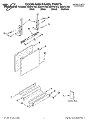 DOOR AND PANEL PARTS Diagram and Parts List for GU2451XTST2  Whirlpool Dishwasher