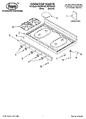 COOKTOP PARTS Diagram and Parts List for FGP305KW2  Roper Range