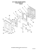 18`` OVEN DOOR PARTS Diagram and Parts List for KDRS483VSS03  KitchenAid Range