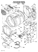 BULKHEAD PARTS Diagram and Parts List for WGD8300SW2  Whirlpool Dryer