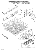 UPPER RACK AND TRACK PARTS Diagram and Parts List for GU2600XTPB3  Whirlpool Dishwasher