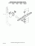 UPPER WASH AND RINSE PARTS Diagram and Parts List for DU1030XTXB1  Whirlpool Dishwasher