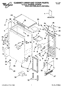 CABINET LINER AND DOOR PARTS Diagram and Parts List for GI1500PHB6  Whirlpool Ice Maker