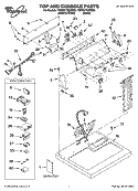 TOP AND CONSOLE PARTS Diagram and Parts List for 7MWG77900SB0  Whirlpool Dryer