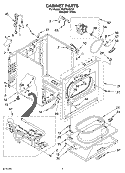 CABINET Diagram and Parts List for RGS7646KQ2  Roper Dryer