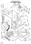 CABINET Diagram and Parts List for LGR6646BW0  Whirlpool Dryer