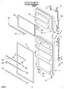 DOOR Diagram and Parts List for ET18SKREW01  Whirlpool Refrigerator