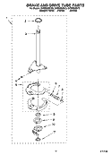 BRAKE AND DRIVE TUBE PARTS Diagram and Parts List for GVW9959KL3  Whirlpool Washer