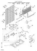 UNIT Diagram and Parts List for ET14JKXJN00  Whirlpool Refrigerator