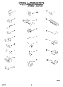 WIRING HARNESS PARTS Diagram and Parts List for 7MWT97920SW0  Whirlpool Washer