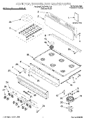 COOKTOP, BURNER AND GRATE PARTS Diagram and Parts List for KGCP467JTL0  KitchenAid Cooktop