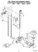 FILL, DRAIN, AND OVERFILL PARTS Diagram and Parts List for KUDS03FTBL0  KitchenAid Dishwasher