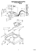 MACHINE BASE PARTS Diagram and Parts List for 7MLSR8544JT5  Whirlpool Washer