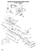 MOTOR AND ICE CONTAINER Diagram and Parts List for 4YGD27DCHT02  Whirlpool Refrigerator