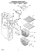 FREEZER LINER PARTS Diagram and Parts List for GD2NHAXMQ00  Whirlpool Refrigerator
