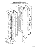 FREEZER DOOR Diagram and Parts List for 8ED20ZKXBW00  Whirlpool Refrigerator
