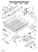 UPPER RACK AND TRACK PARTS Diagram and Parts List for KUDW02FRWH4  KitchenAid Dishwasher