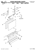 DOOR AND PANEL PARTS Diagram and Parts List for GU1500XTLQ2  Whirlpool Dishwasher