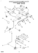 MANIFOLD AND BURNER, OPTIONAL Diagram and Parts List for SF317PEAW0  Whirlpool Range